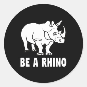 Rijn Rhinoceros Zchieve Succes Ronde Sticker