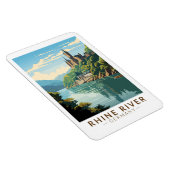 Rijn River Duitsland Sectie Reizen Kunst Vintage Magneet (Rechterzijde)