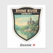 Rijn River Duitsland Sectie Reizen Kunst Vintage Sticker (Vel)
