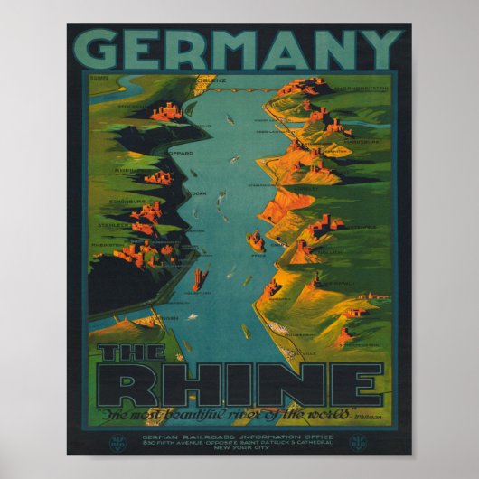Rijn Rivier Reizen Poster (Voorkant)