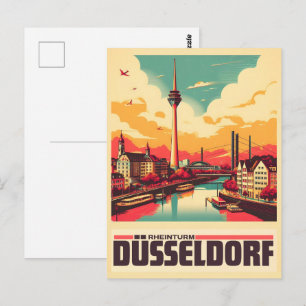Rijn Toren Düsseldorf Rheinturm Duits cadeau Briefkaart