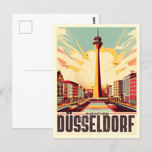 Rijn Toren Düsseldorf Rheinturm Duits cadeau Briefkaart