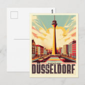 Rijn Toren Düsseldorf Rheinturm Duits cadeau Briefkaart (Voorkant / Achterkant)