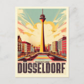 Rijn Toren Düsseldorf Rheinturm Duits cadeau Briefkaart (Voorkant)