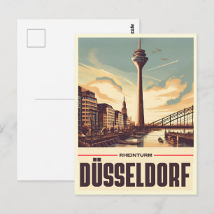 Rijn Toren Dusseldorf Rheinturm Duitse cadeau Briefkaart