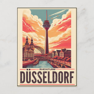 Rijn Toren Düsseldorf Rheinturm Duitse cadeau Briefkaart