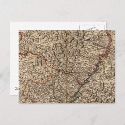 Rijn Valley in Duitsland en Frankrijk Briefkaart (Voorkant / Achterkant)