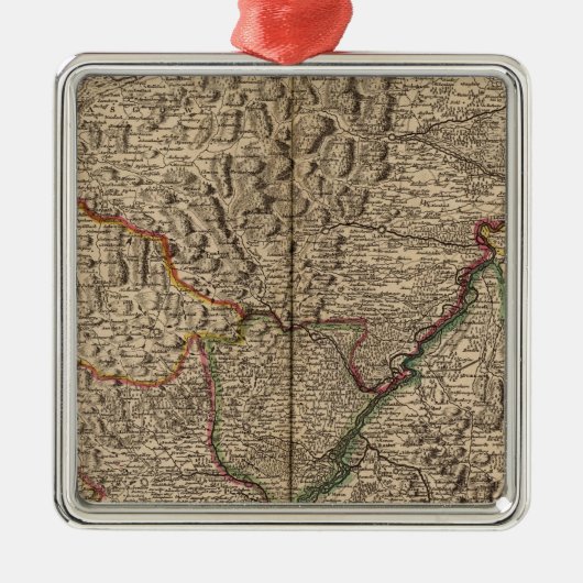 Rijn Valley in Duitsland en Frankrijk Metalen Ornament (Voorkant)