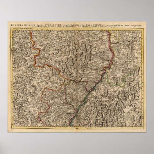 Rijn Valley in Duitsland en Frankrijk Poster (Voorkant)