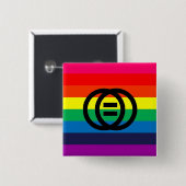 Rijnboeg-Button voor huwelijksgelijkheid Vierkante Button 5,1 Cm (Voorkant /achterkant)