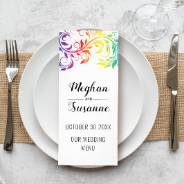 Rijnboeg, kleurrijke rolleaf, lesbische bruiloft reclamekaart