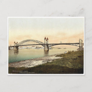 Rijnbrug, Bonn, Rijn, Duitsland, zeldzame foto Briefkaart