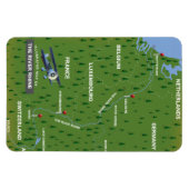 Rijnretro-reiskaart. Magnet Magneet (Horizontaal)