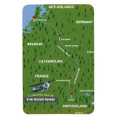 Rijnretro-reiskaart. Magnet Magneet (Verticaal)