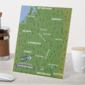 Rijnretro-reiskaart. Reclamebord Met Voetstuk (Insitu)