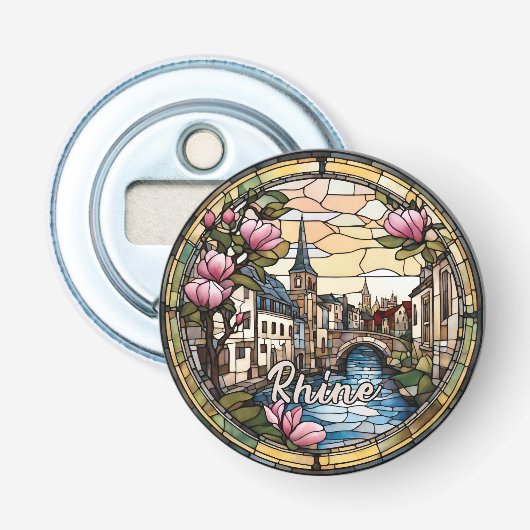 Rijnrivier Duitsland Button Flesopener (Voorkant)