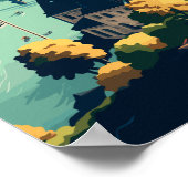 Rijnriviervallei Duitsland vintage reisplaats Poster (Hoek)