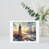 Rijntoren met Duits landschap, Briefkaart (Staand voorkant)