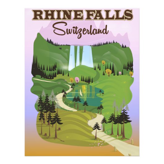 Rijnwaterval Zwitserland reisposter Foto Afdruk (Voorkant)