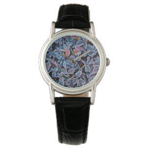 Rijp op herfstbladeren, Oregon Horloge