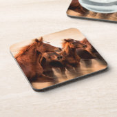 Rijpaarden, blauw- en vliegmannetjes bier onderzetter (Linkerzijde)