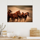 Rijpaarden, blauw- en vliegmannetjes poster (Keuken)