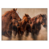 Rijpaarden, blauw- en vliegmannetjes snijplank (Voorkant)