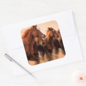 Rijpaarden, blauw- en vliegmannetjes vierkante sticker (Envelop)