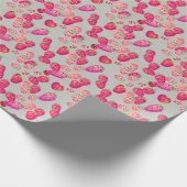 Rijpe aardbei Hand getrokken textuur Cadeaupapier (Hoek)