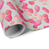 Rijpe aardbei Hand getrokken textuur Cadeaupapier (Rol Hoek)