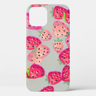 Rijpe aardbei Hand getrokken textuur Case-Mate iPhone Case