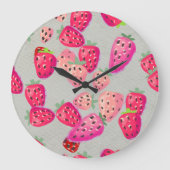 Rijpe aardbei Hand getrokken textuur Grote Klok (Voorkant)