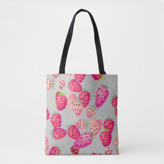 Rijpe aardbei Hand getrokken textuur Tote Bag (Voorkant)