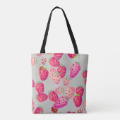 Rijpe aardbei Hand getrokken textuur Tote Bag (Achterkant)