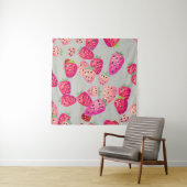 Rijpe aardbei Hand getrokken textuur Wandkleed (In situ)