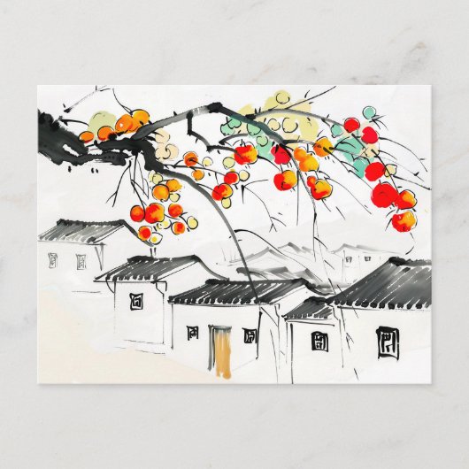 Rijpe appels in een Chinees bergdorp Briefkaart (Voorkant)