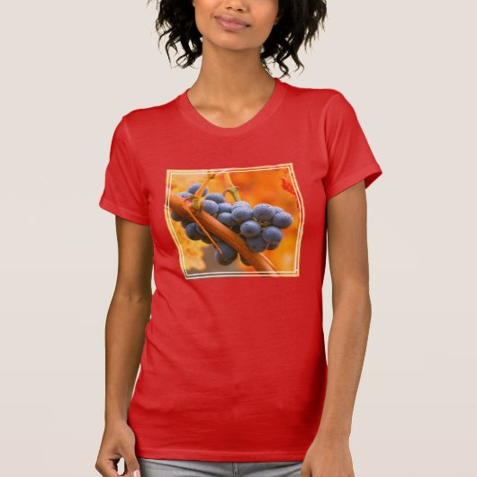 Rijpe druif in wijngaard t-shirt (Voorkant)