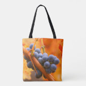 Rijpe druif in wijngaard tote bag (Achterkant)