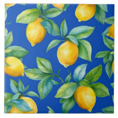 Rijpe gele citroenen en bladeren op Royal Tegeltje (Voorkant)
