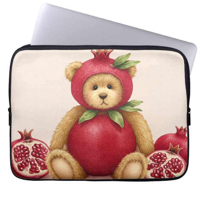 Rijpe granaatappel Teddy van Natasha Us Laptop Sleeve (Voorkant)