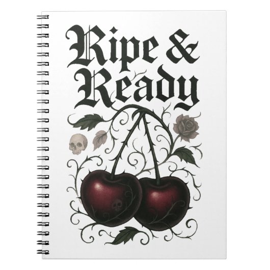Rijpe & Klaar Kersen Gothic Graphic Notitieboek (Voorkant)