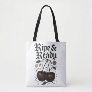 Rijpe & Klaar Kersen Gotische Grafiek Tote Bag