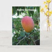 Rijpe Mango Fruit Gepersonaliseerde Verjaardag Sja Kaart (Gele Bloem)