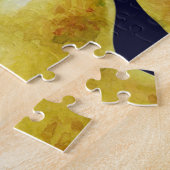Rijpe peer, zwarte achtergrond, tuinkunst legpuzzel (Zijkant)