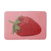 Rijpe rode aardbei op roze geïllustreerd badmat (Voorkant)