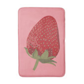 Rijpe rode aardbei op roze geïllustreerd badmat (Voorkant Verticaal)