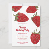 Rijpe Rode Aardbeien Custom Party Kaart (Voorkant)