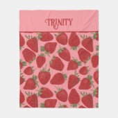 Rijpe rode aardbeien illustraties gepersonaliseerd fleece deken (Voorkant)