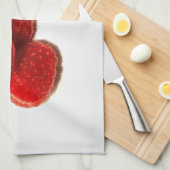 Rijpe rode frambozen keukenhanddoek (Quarter Fold)