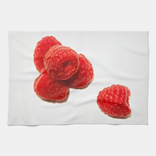 Rijpe rode frambozen keukenhanddoek (Horizontaal)